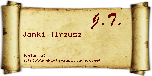 Janki Tirzusz névjegykártya